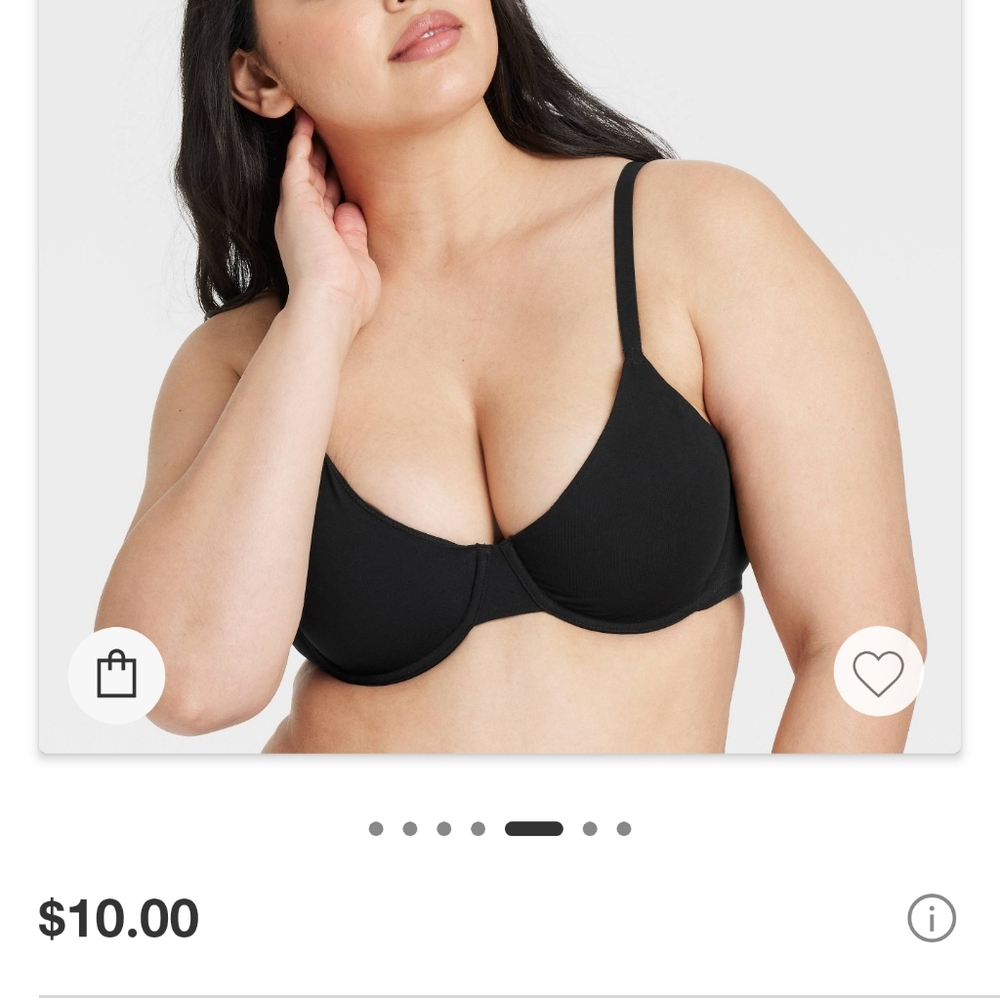 Black Women's Cross-Back Bra Auden Stretch Cotton Underwire Bra Demi